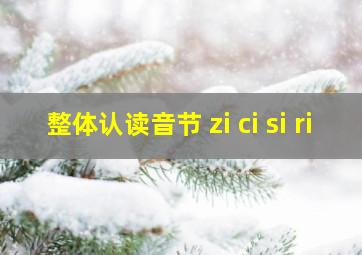 整体认读音节 zi ci si ri